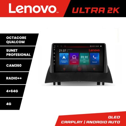 Navigatie Renault Megane 2 Lenovo Kit-098 8 core QLED Qualcomm 4+64 360 Android Waze USB Navigatie Internet Youtube Radio CarStore Technology