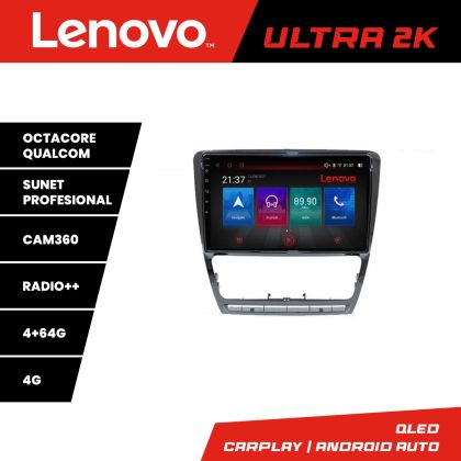 Navigatie Skoda Octavia 2 2005-2013 Lenovo Kit-005 8 core QLED Qualcomm 4+64 360 Android Waze USB Navigatie Internet Youtube Radio CarStore Technology
