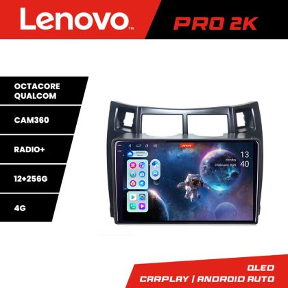 Navigatie Toyota Yaris 2008-2011 Lenovo Kit-YARIS08 8 core QLED 2K 12+256 360 Android Waze USB Navigatie Internet Youtube Radio Lenovo CarStore Technology