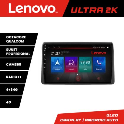 Navigatie Dacia Duster dupa 2019 Lenovo Kit-199 8 core QLED Qualcomm 4+64 360 Android Waze USB Navigatie Internet Youtube Radio CarStore Technology