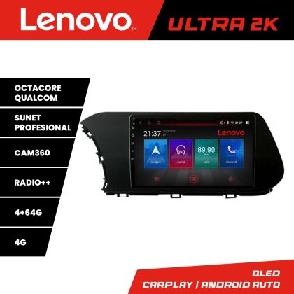 Navigatie Hyundai I20 2020- Lenovo Kit-i20 8 core QLED Qualcomm 4+64 360 Android Waze USB Navigatie Internet Youtube Radio CarStore Technology