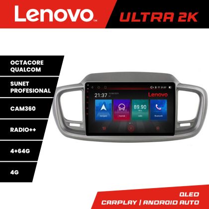 Navigatie Kia Sorento 2015-2018 Lenovo Kit-6528 8 core QLED Qualcomm 4+64 360 Android Waze USB Navigatie Internet Youtube Radio CarStore Technology