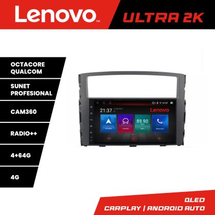 Navigatie Mitsubishi Pajero Lenovo Kit-452 8 core QLED Qualcomm 4+64 360 Android Waze USB Navigatie Internet Youtube Radio CarStore Technology