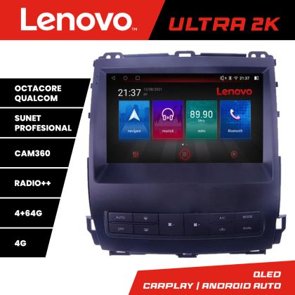 Navigatie Toyota Prado J120 2002-2009 Lenovo Kit- j120 8 core QLED Qualcomm 4+64 360 Android Waze USB Navigatie Internet Youtube Radio CarStore Technology