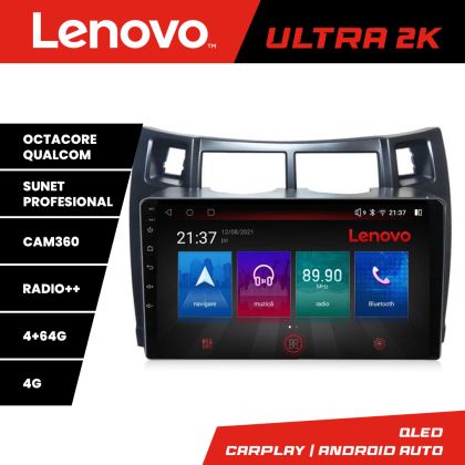 Navigatie Toyota Yaris 2008-2011 Lenovo Kit-YARIS08 8 core QLED Qualcomm 4+64 360 Android Waze USB Navigatie Internet Youtube Radio Lenovo CarStore Technology