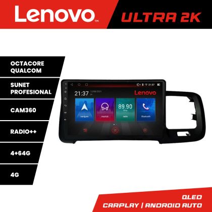 Navigatie Volvo S60 2008-2014 Lenovo Kit-s60-08 8 core QLED Qualcomm 4+64 360 Android Waze USB Navigatie Internet Youtube Radio CarStore Technology