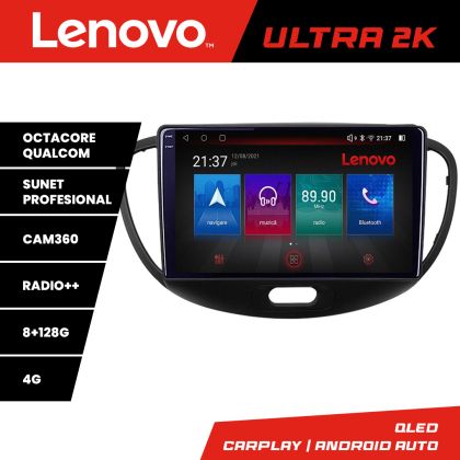Navigatie HHyundai I10 2007-2013 Octacore, 8 Gb RAM, 128 Gb Hdd, 4G, Qled 2K, DSP, Carplay AA, 360,Bluetooth CarStore Technology