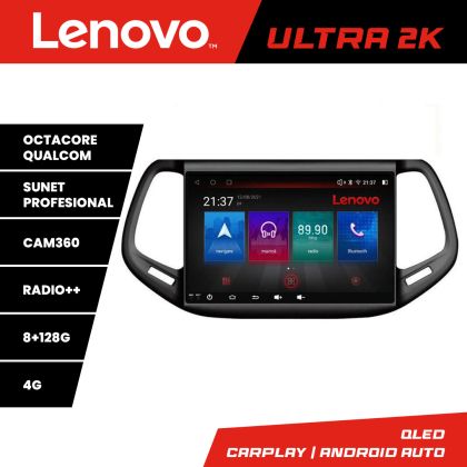 Navigatie Jeep Compass 2017 M-732 Octa Core Android Radio Bluetooth GPS WIFI/4G DSP 2K 8+128GB 360 Toslink CarStore Technology