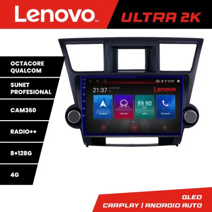 Navigatie Toyota Highlander 2007-2013 Octa Core Android Radio Bluetooth GPS WIFI/4G DSP 2K 8+128GB 360 Toslink CarStore Technology