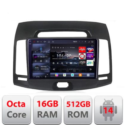 Navigatie Hyundai Elantra 2007-2011 Edotec Kit-2009 8 core QLED 2K 16+512 360 Android Waze USB Navigatie Internet Youtube Radio CarStore Technology