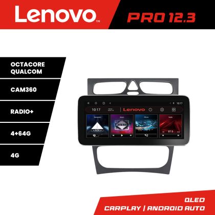 Navigatie Mercedes C W203 2000-2004 K-clk Lenovo PRO 4+64 12.3 inch qled android 4G DSP gps internet Q CarStore Technology