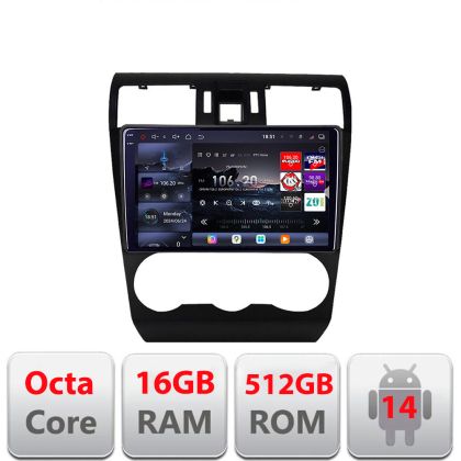 Navigatie Subaru Subaru Forester Impreza XV 2011-2016 Edotec Kit-062 8 core QLED 2K 16+512 360 Android Waze USB Navigatie Internet Youtube Radio CarStore Technology