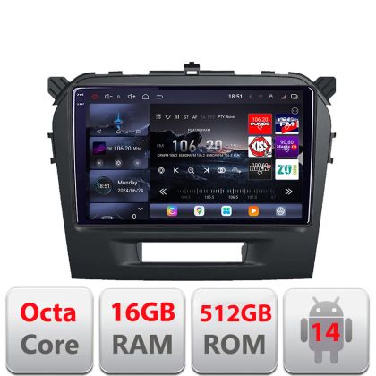 Navigatie Suzuki Grand Vitara 2016- Edotec Kit-2265 cu Android 16+512 Internet Radio GPS Bluetooth USB CarStore Technology