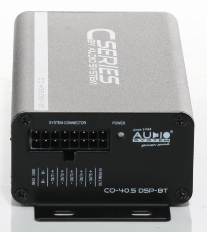 Amplificator audio Audio System CO-40.5 DSP-BT cu 5 canale, control prin bluethoot, procesor Sigma DSP, paramtri EQ pe canal, filtru HP - LP CarStore Technology