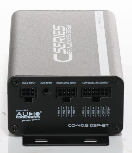 Amplificator audio Audio System CO-40.5 DSP-BT cu 5 canale, control prin bluethoot, procesor Sigma DSP, paramtri EQ pe canal, filtru HP - LP CarStore Technology