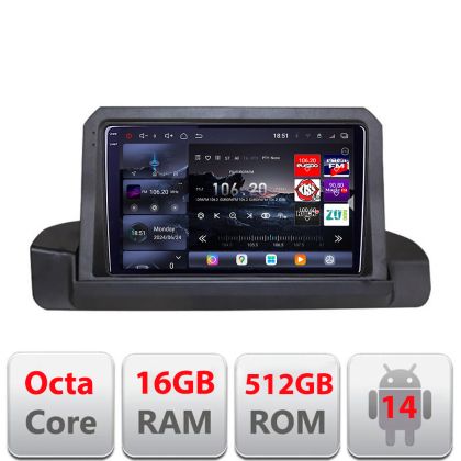 Navigatie BMW Seria 3 E90 fara ecran de fabrica 2005-2012 8 core QLED 2K 16+512 360 Android Waze USB Navigatie Internet Youtube Radio Edotec CarStore Technology
