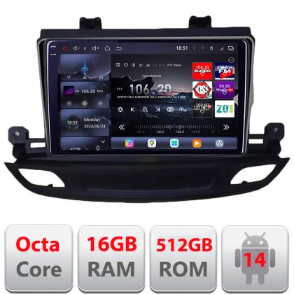 Navigatie Opel Insignia 2018- Edotec Kit-insignia19 8 core QLED 2K 16+512 360 Android Waze USB Navigatie Internet Youtube Radio CarStore Technology