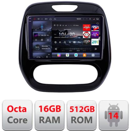 Navigatie Renault Captur 2013-2020 Android radio gps internet 8 core QLED 2K 16+512 360 Edotec CarStore Technology