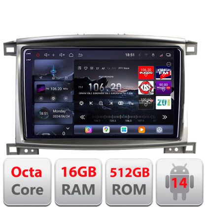 Navigatie Toyota Land Cruiser L100 2002-2008 Edotec Kit-L100 8 core QLED 2K 16+512 360 Android Waze USB Navigatie Internet Youtube Radio v1 CarStore Technology