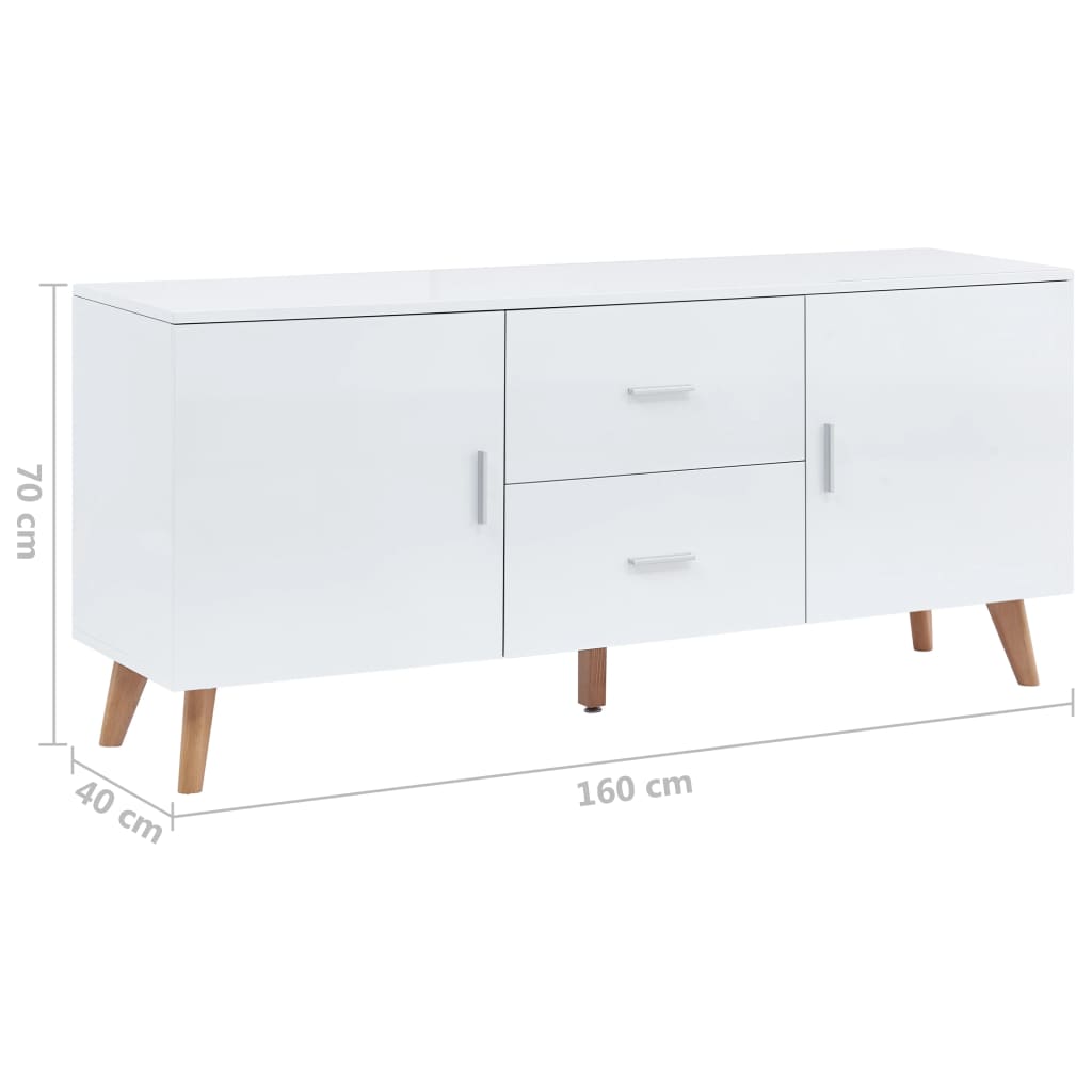 Servantă, alb, 160x40x70 cm, MDF GartenMobel Dekor