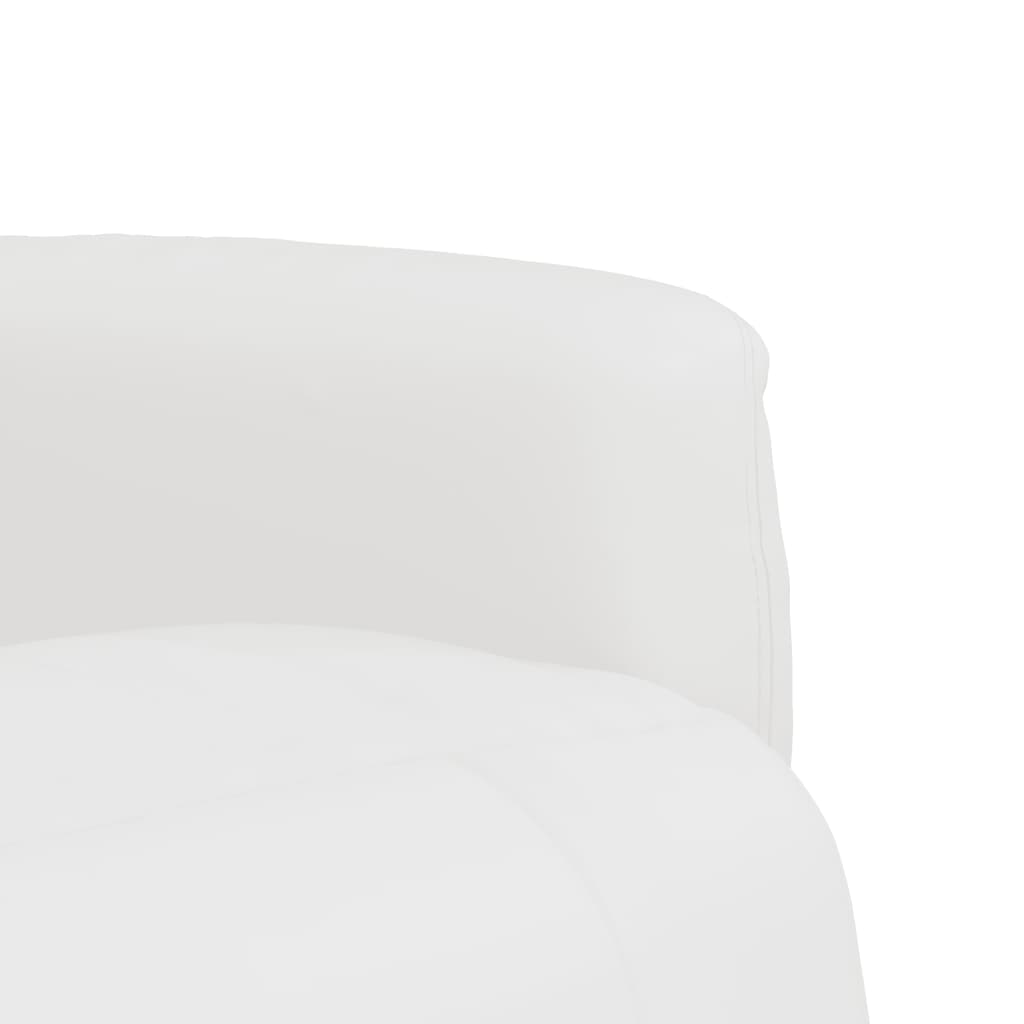 Fotoliu rabatabil cu suport de picioare, alb, piele ecologică GartenMobel Dekor