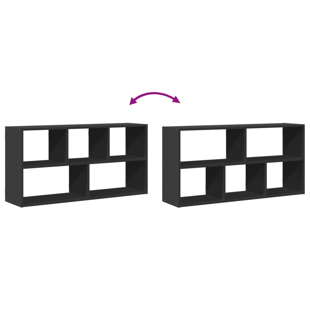 Raft de perete, negru, 100x25x50 cm, lemn prelucrat GartenMobel Dekor