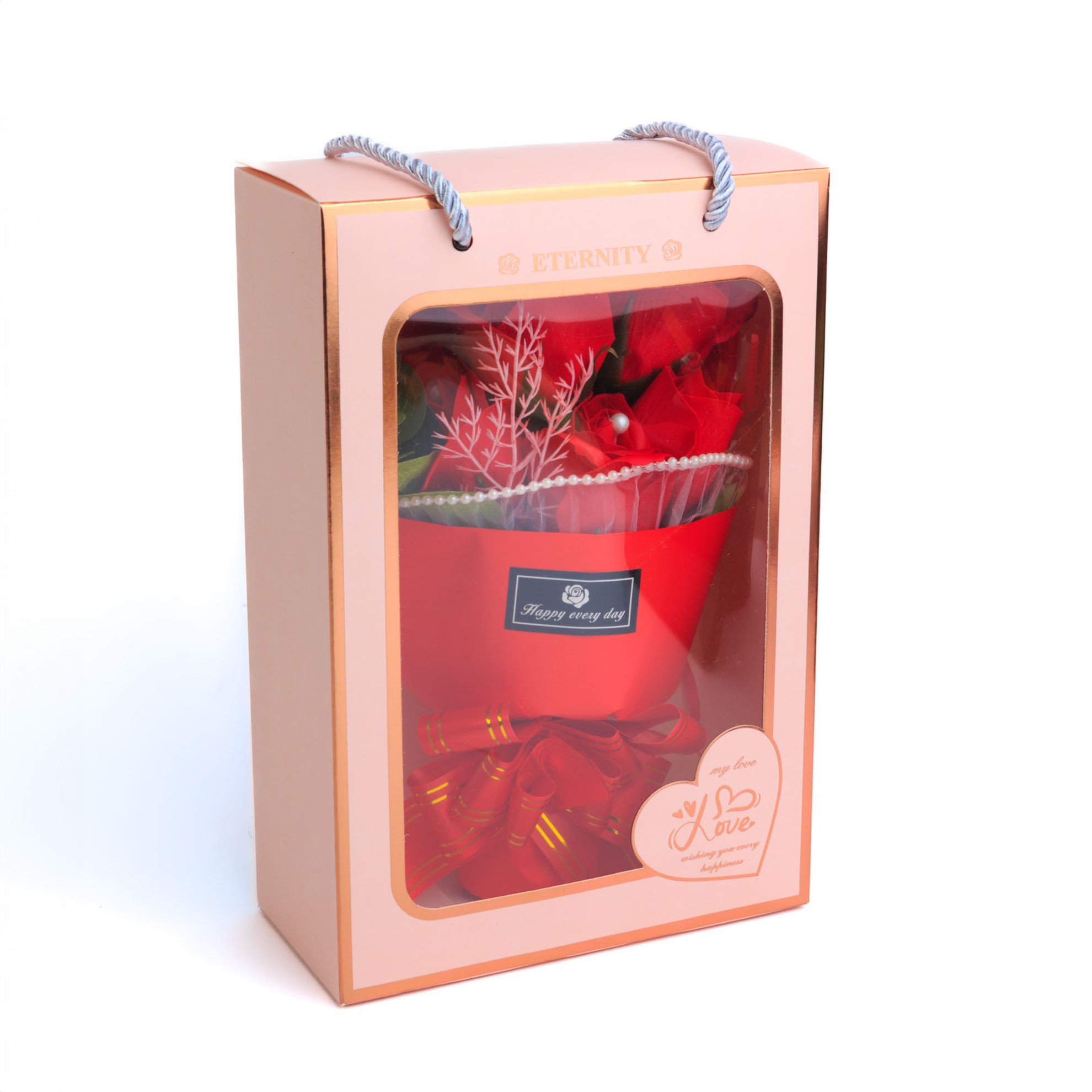 Buchet decorativ cu trandafiri în cutie cadou - 23 x 16 x 8 cm Best CarHome