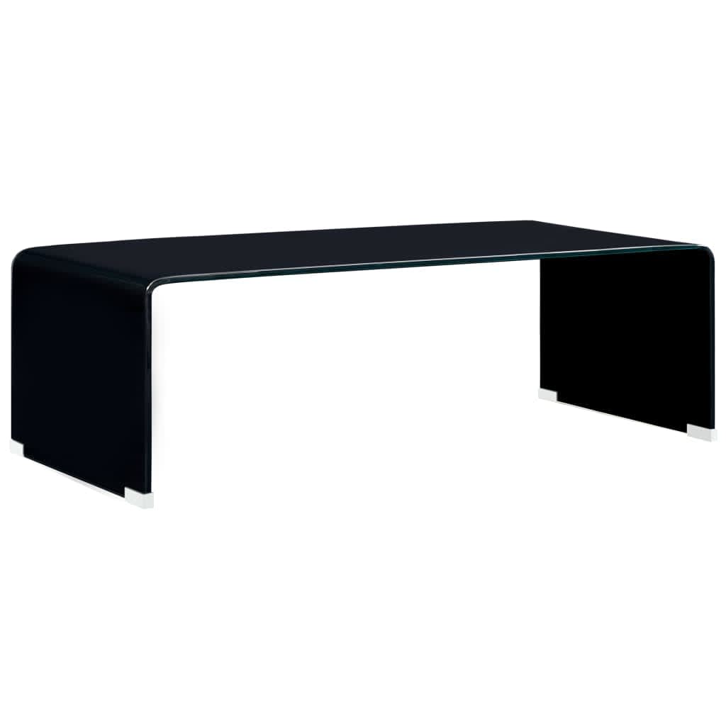 Măsuță de cafea, negru, 98x45x31 cm, sticlă securizată  GartenMobel Dekor