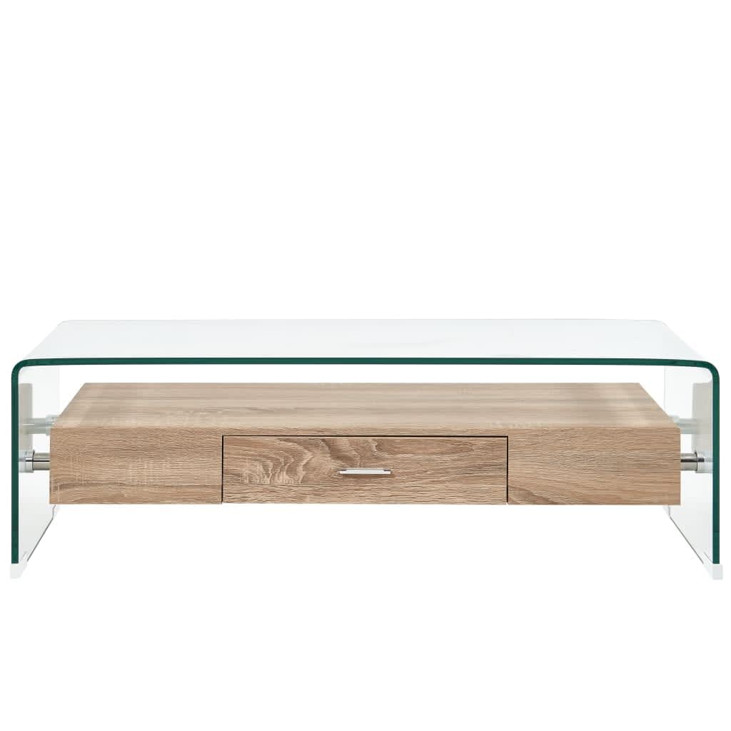 Măsuță de cafea, transparent, 98x45x31 cm, sticlă securizată GartenMobel Dekor