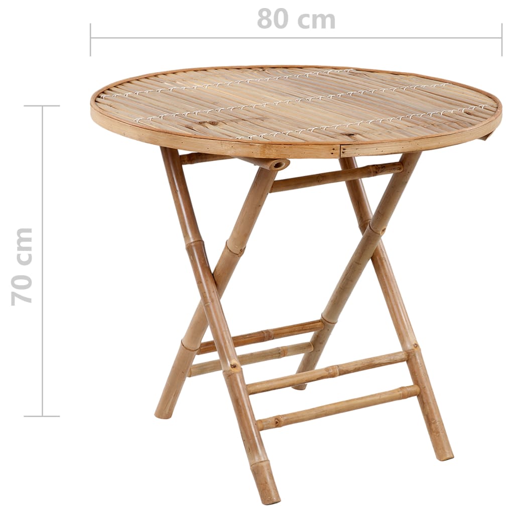 Set mobilier de exterior pliabil, cu perne, 5 piese, bambus GartenMobel Dekor