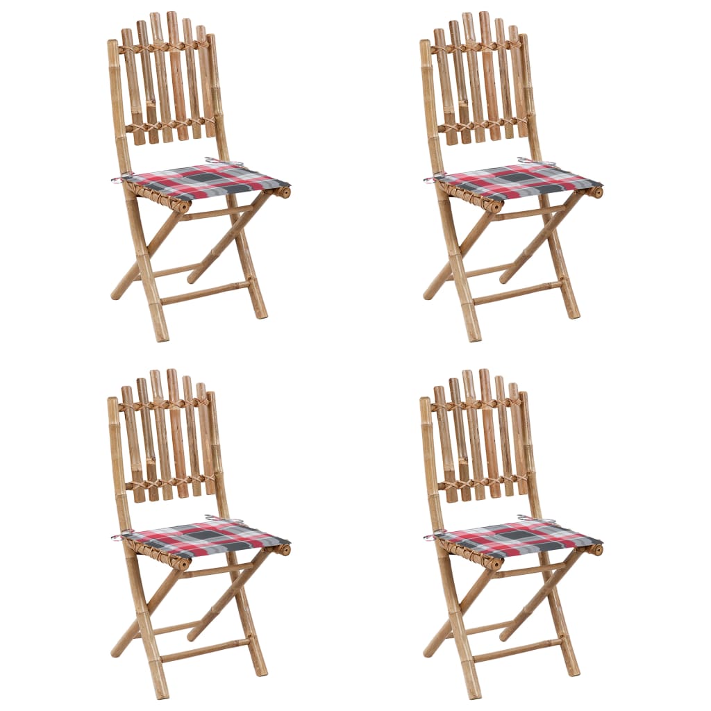 Set mobilier de exterior pliabil, cu perne, 5 piese, bambus GartenMobel Dekor