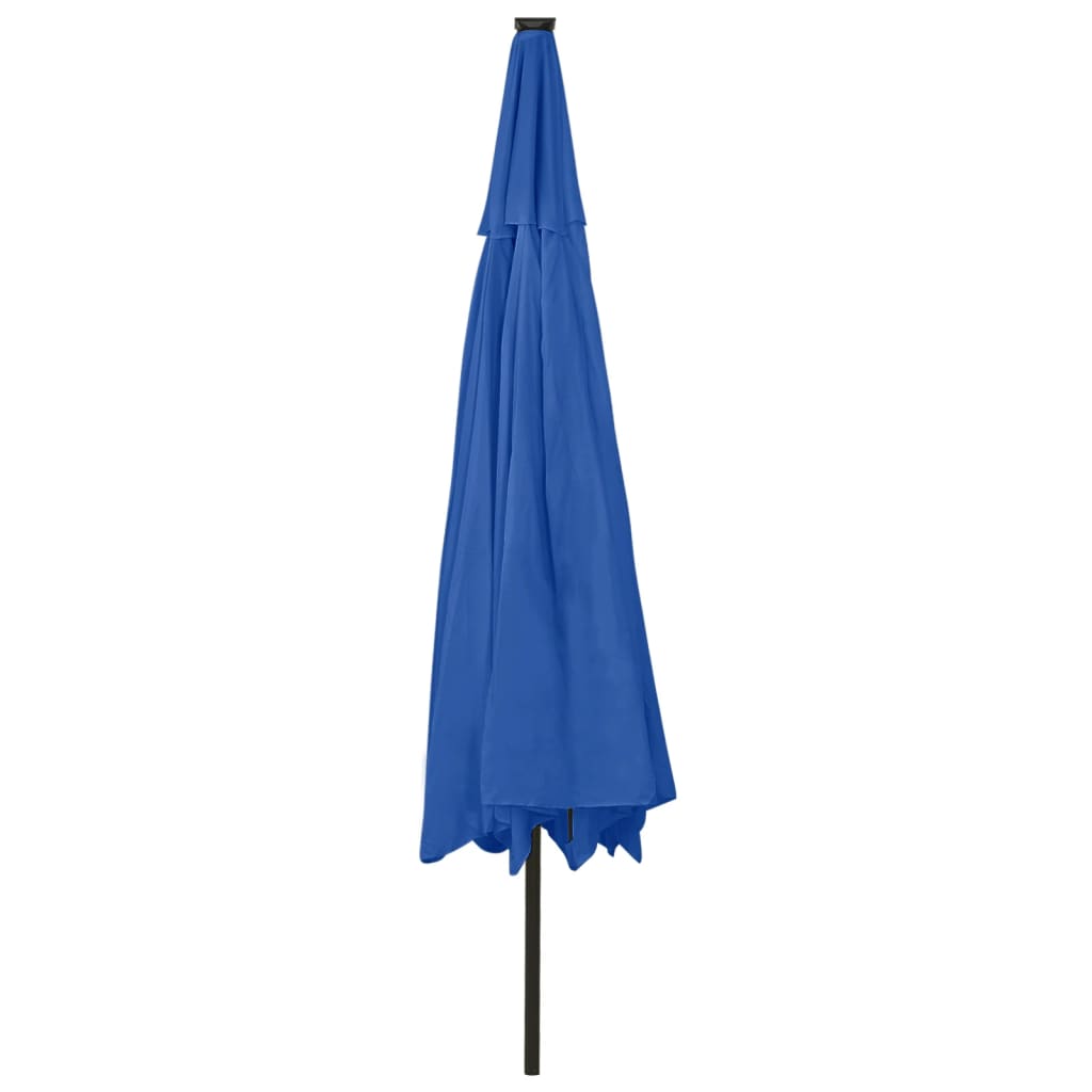 Umbrelă de soare de grădină cu LED-uri, albastru azuriu, 400 cm GartenMobel Dekor