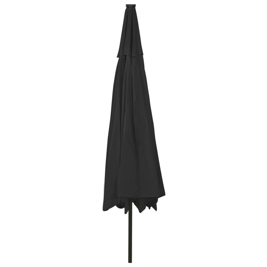 Umbrelă soare de grădină cu LED-uri, negru, 400 cm GartenMobel Dekor
