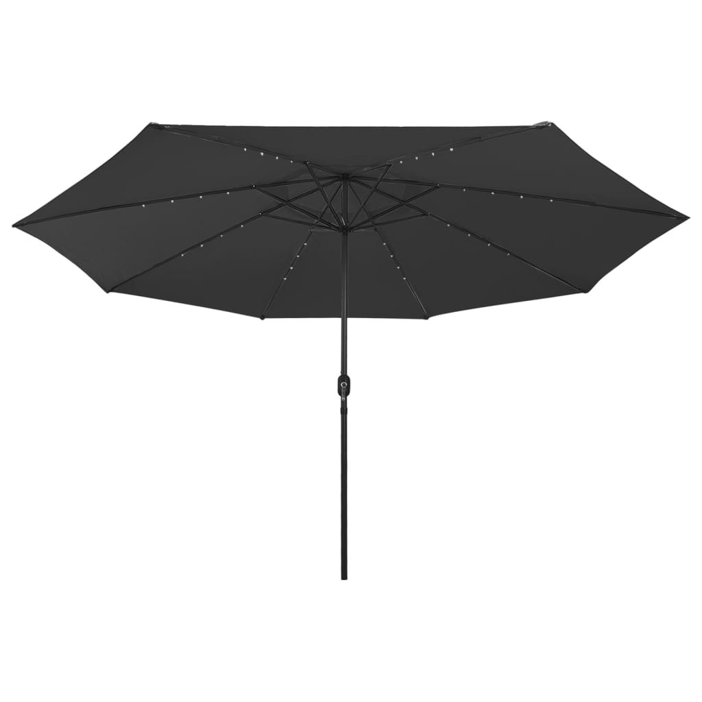 Umbrelă soare de grădină cu LED-uri, negru, 400 cm GartenMobel Dekor