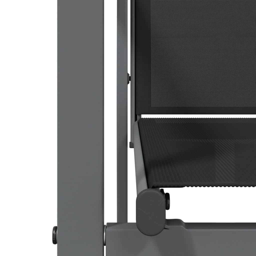 Set mobilier de grădină, 5 piese, negru, textilenă și oțel GartenMobel Dekor