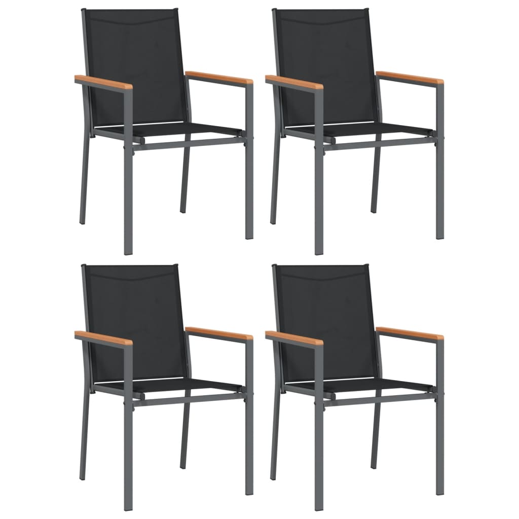 Set mobilier de grădină, 5 piese, negru, textilenă și oțel GartenMobel Dekor