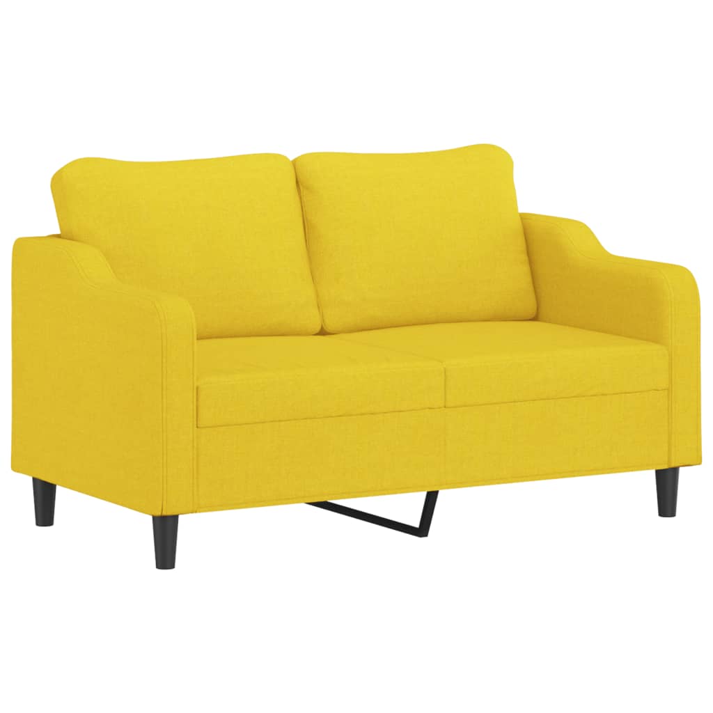 Canapea cu 2 locuri cu pernuțe, galben deschis, 140 cm, textil GartenMobel Dekor