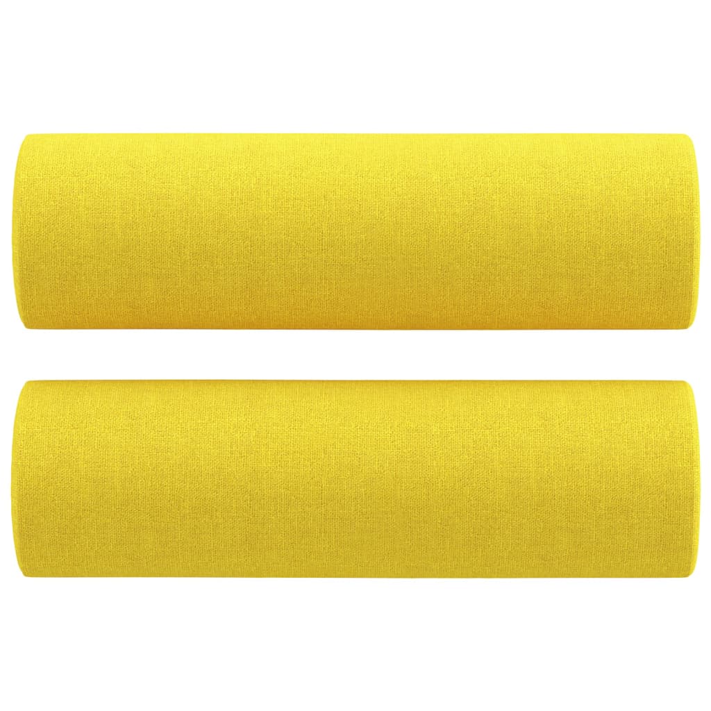 Canapea cu 2 locuri cu pernuțe, galben deschis, 140 cm, textil GartenMobel Dekor