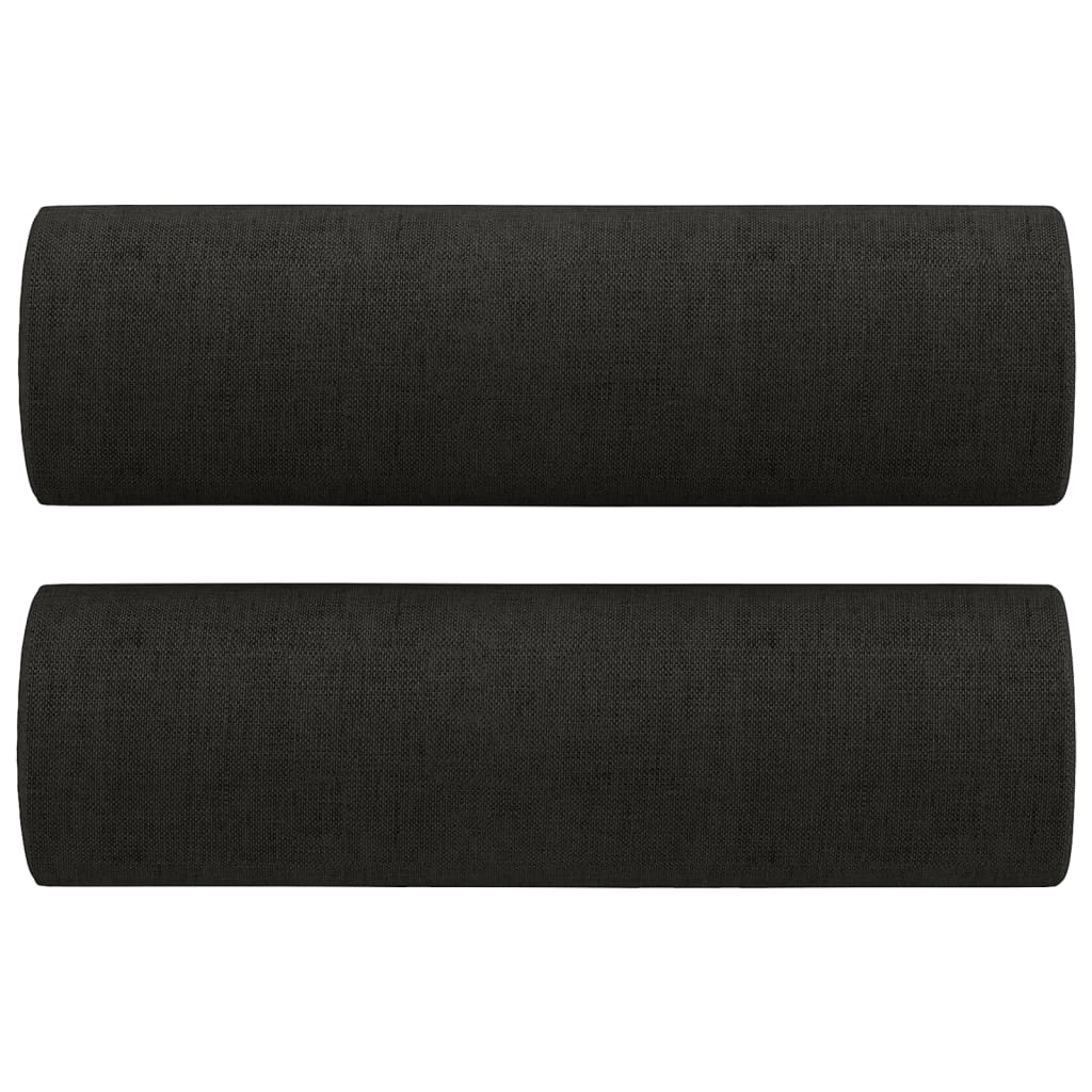 Canapea cu 2 locuri cu pernuțe, negru, 120 cm, textil GartenMobel Dekor