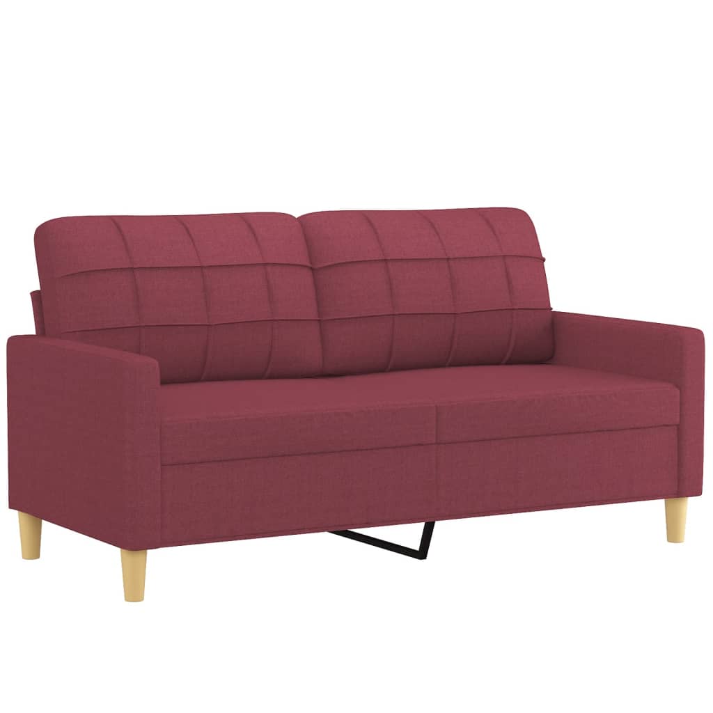 Canapea cu 2 locuri cu pernuțe, roșu vin, 140 cm, textil GartenMobel Dekor