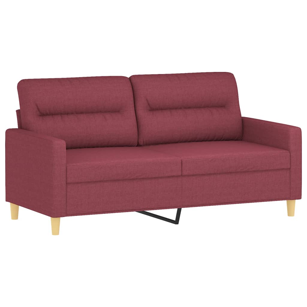 Canapea cu 2 locuri cu pernuțe, roșu vin, 140 cm, textil GartenMobel Dekor