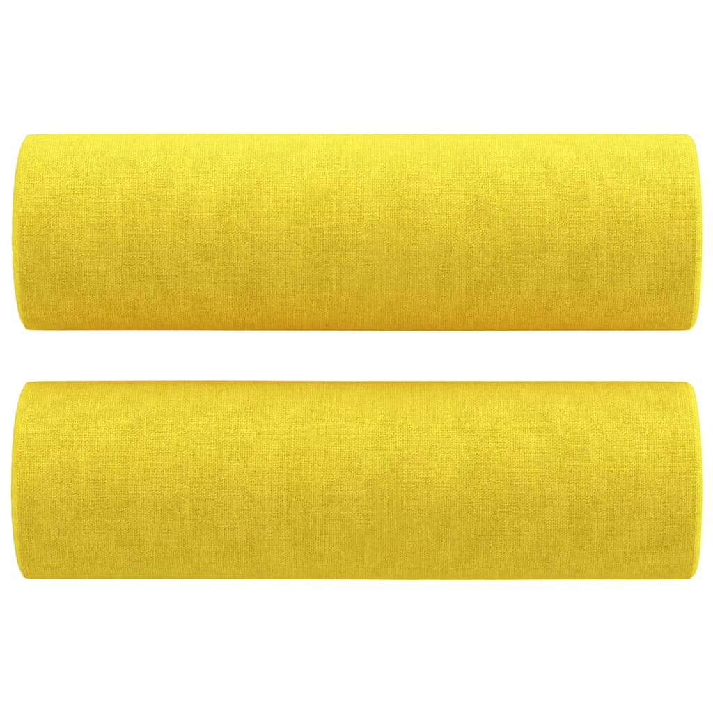 Canapea cu 3 locuri cu pernuțe, galben deschis, 180 cm, textil GartenMobel Dekor