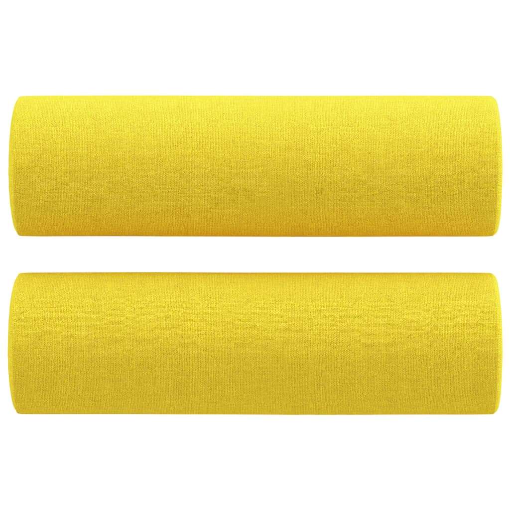 Canapea cu 3 locuri cu pernuțe, galben deschis, 180 cm, textil GartenMobel Dekor
