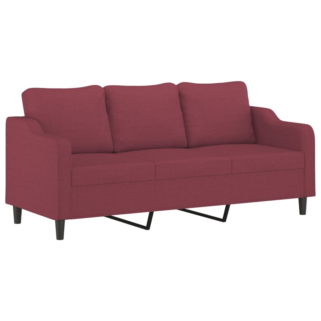 Set canapea cu perne, 4 piese, roșu vin, material textil GartenMobel Dekor