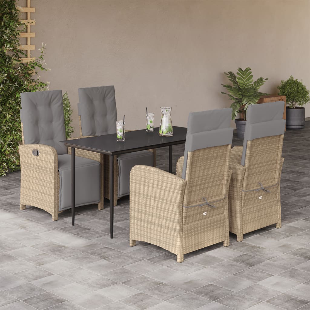 Set mobilier de grădină cu perne, 5 piese, bej, poliratan GartenMobel Dekor