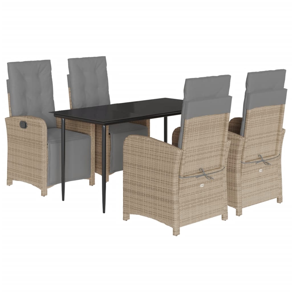 Set mobilier de grădină cu perne, 5 piese, bej, poliratan GartenMobel Dekor