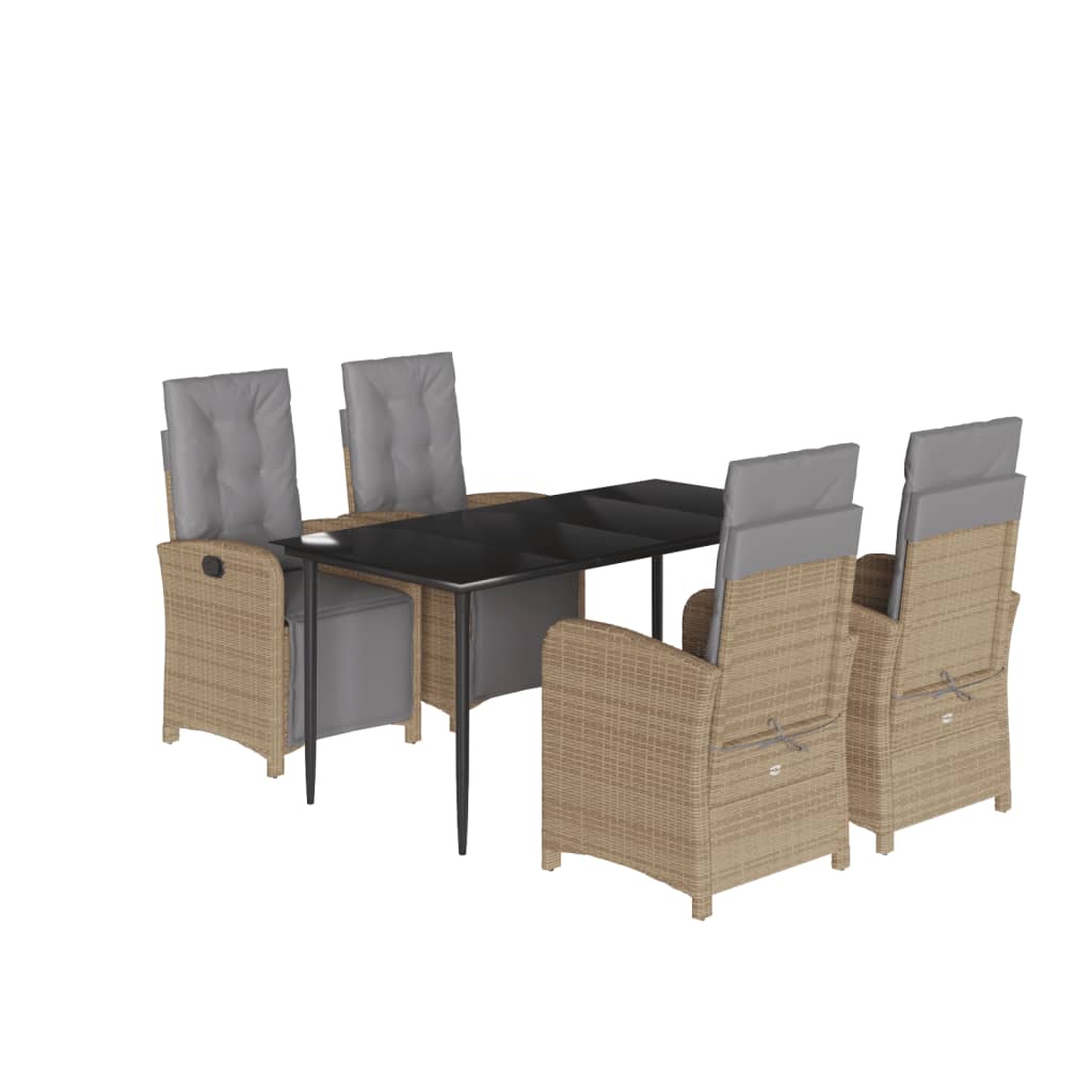 Set mobilier de grădină cu perne, 5 piese, bej, poliratan GartenMobel Dekor