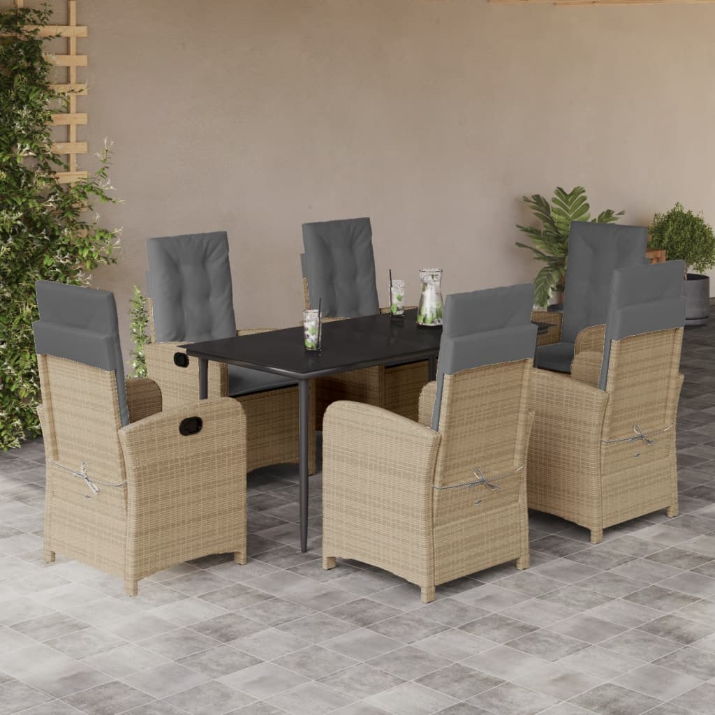 Set mobilier pentru grădină, 7 piese, cu perne, bej, poliratan GartenMobel Dekor