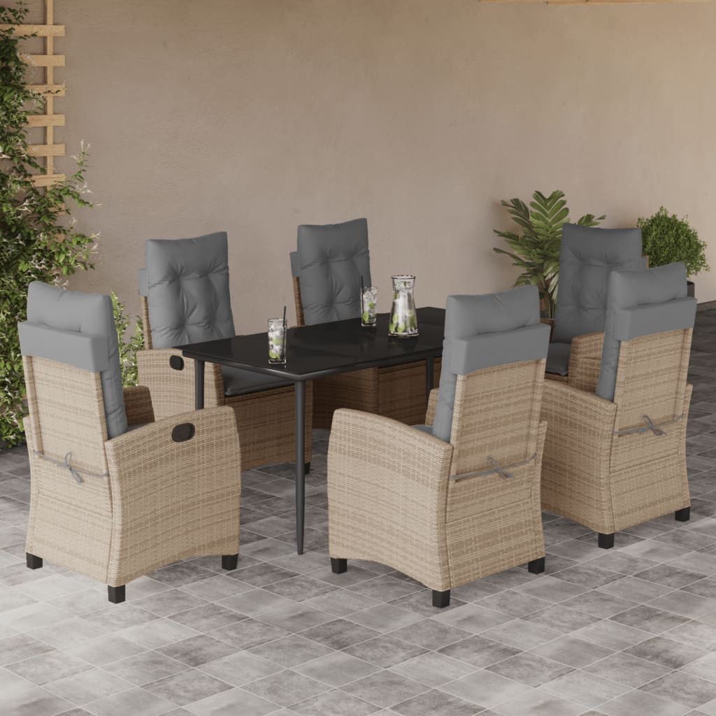 Set mobilier pentru grădină, 7 piese, cu perne, bej, poliratan GartenMobel Dekor