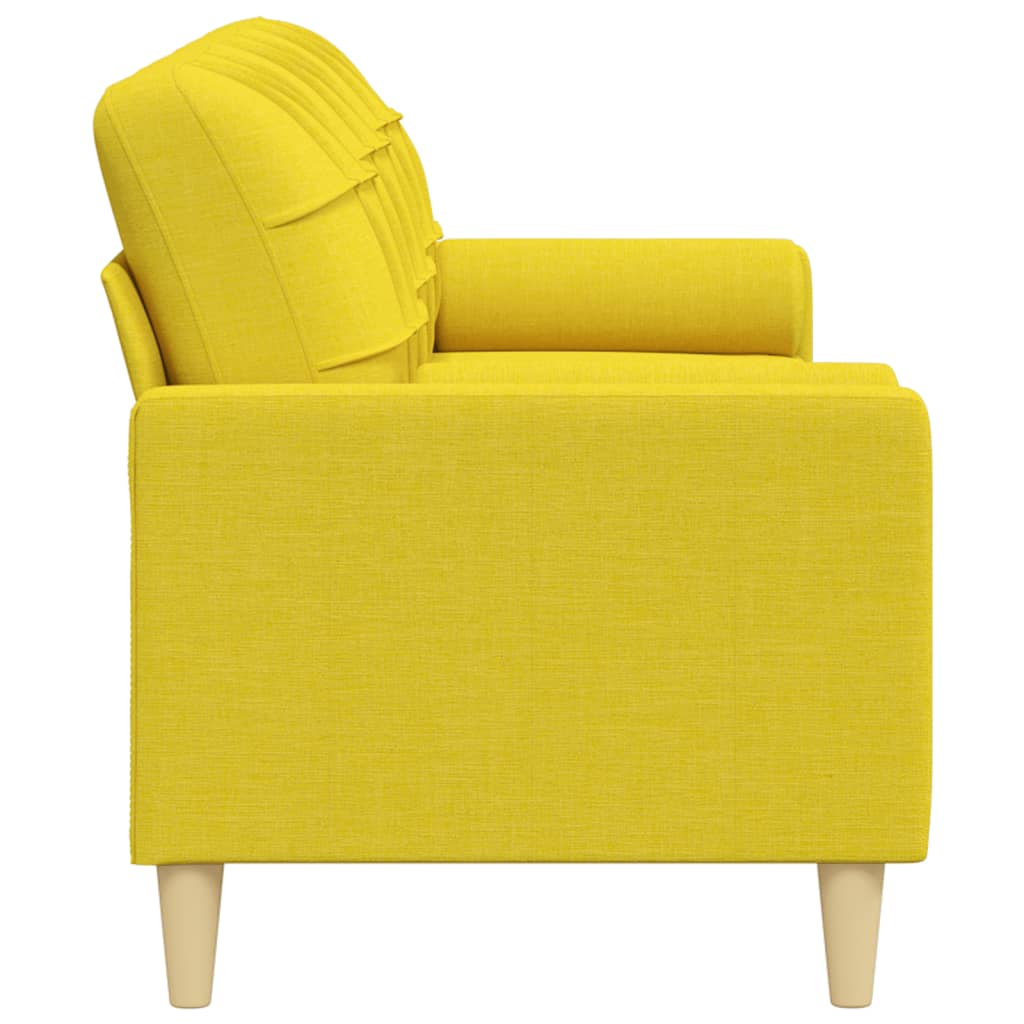 Canapea cu 3 locuri cu pernuțe, galben deschis, 210 cm, textil GartenMobel Dekor